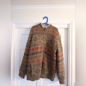 L.L. Bean Lambswool Heavyweight, Sherpa Lined Zip-Up Jacket